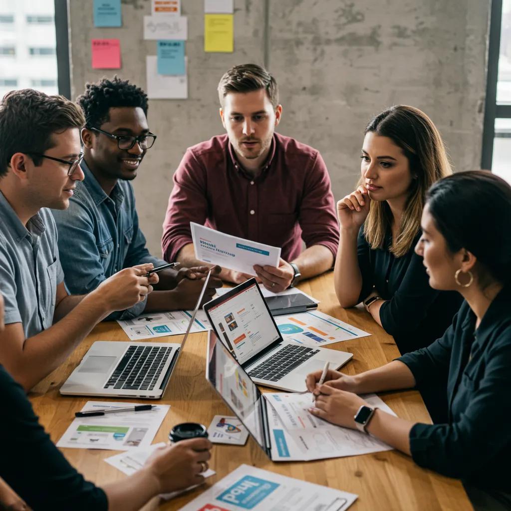 Diverse Texas small business owners collaborating on email marketing strategies