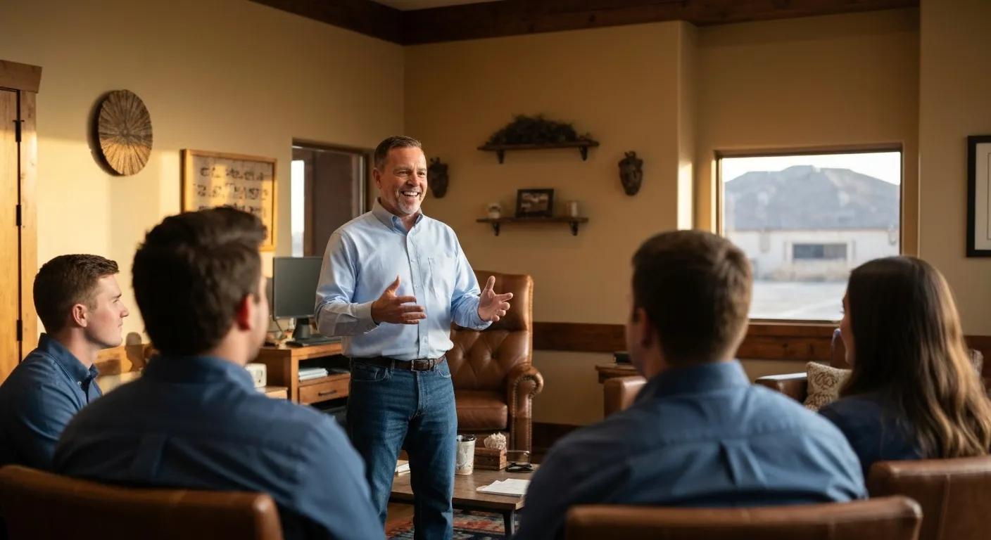 Texas small business owner analyzing customer demographics for email marketing