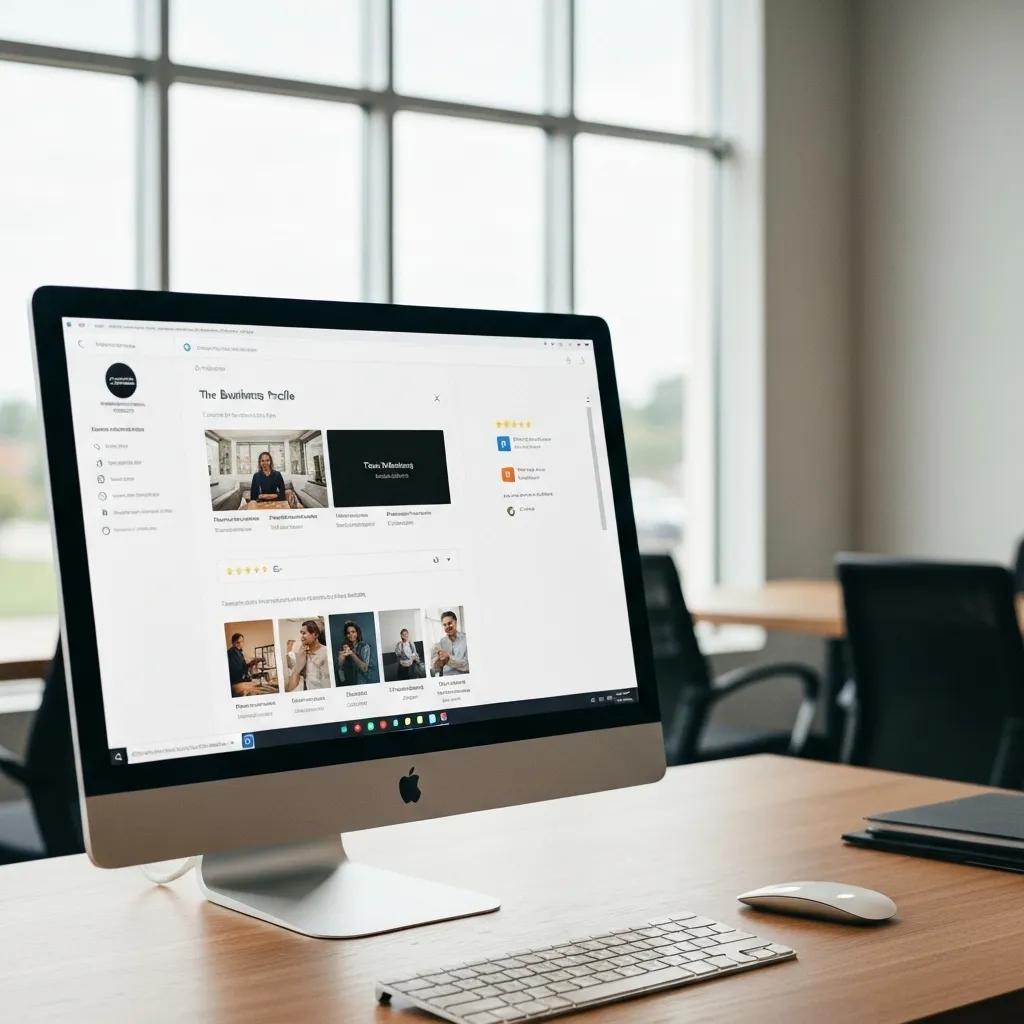 A well-optimized Google Business Profile displayed on a computer screen, demonstrating local business interaction
